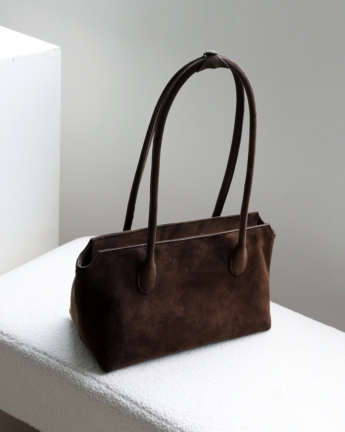 Wildfool The Padova Shoulder Tote in Chocolate, three-quarter view