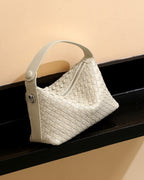 Wildfool The Parma Woven Mini Hobo in Ivory, three-quarter view