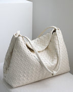 Wildfool The Treviso Woven Hobo in Ivory, three-quarter view