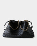 Wildfool The Assisi Chain Pouch in Black, front view (2)