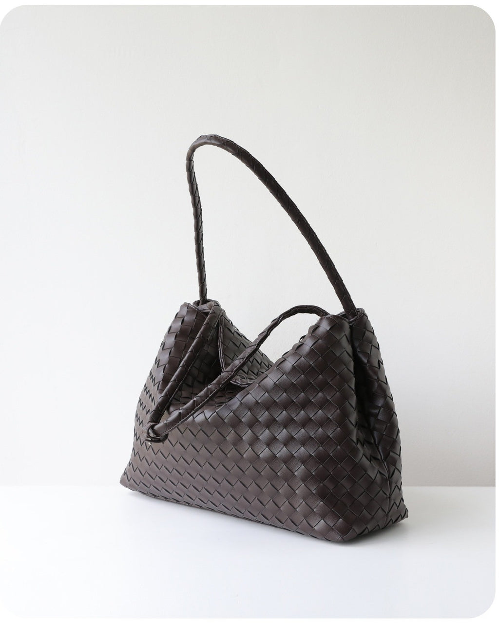 Wildfool The Treviso Woven Hobo in Espresso, three-quarter view (2)