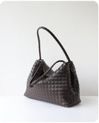 Wildfool The Treviso Woven Hobo in Espresso, three-quarter view (2)