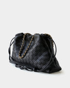 Wildfool The Assisi Chain Pouch in Black, three-quarter view