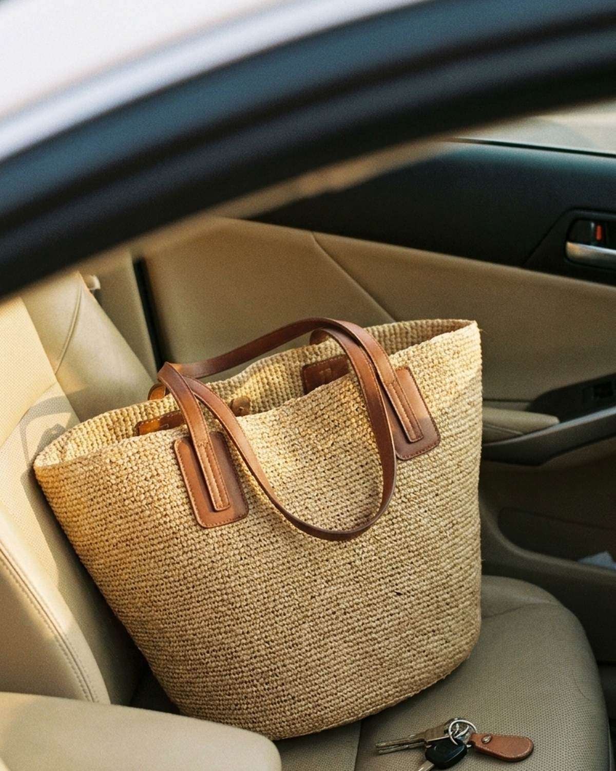 The Portofino Raffia Basket Tote
