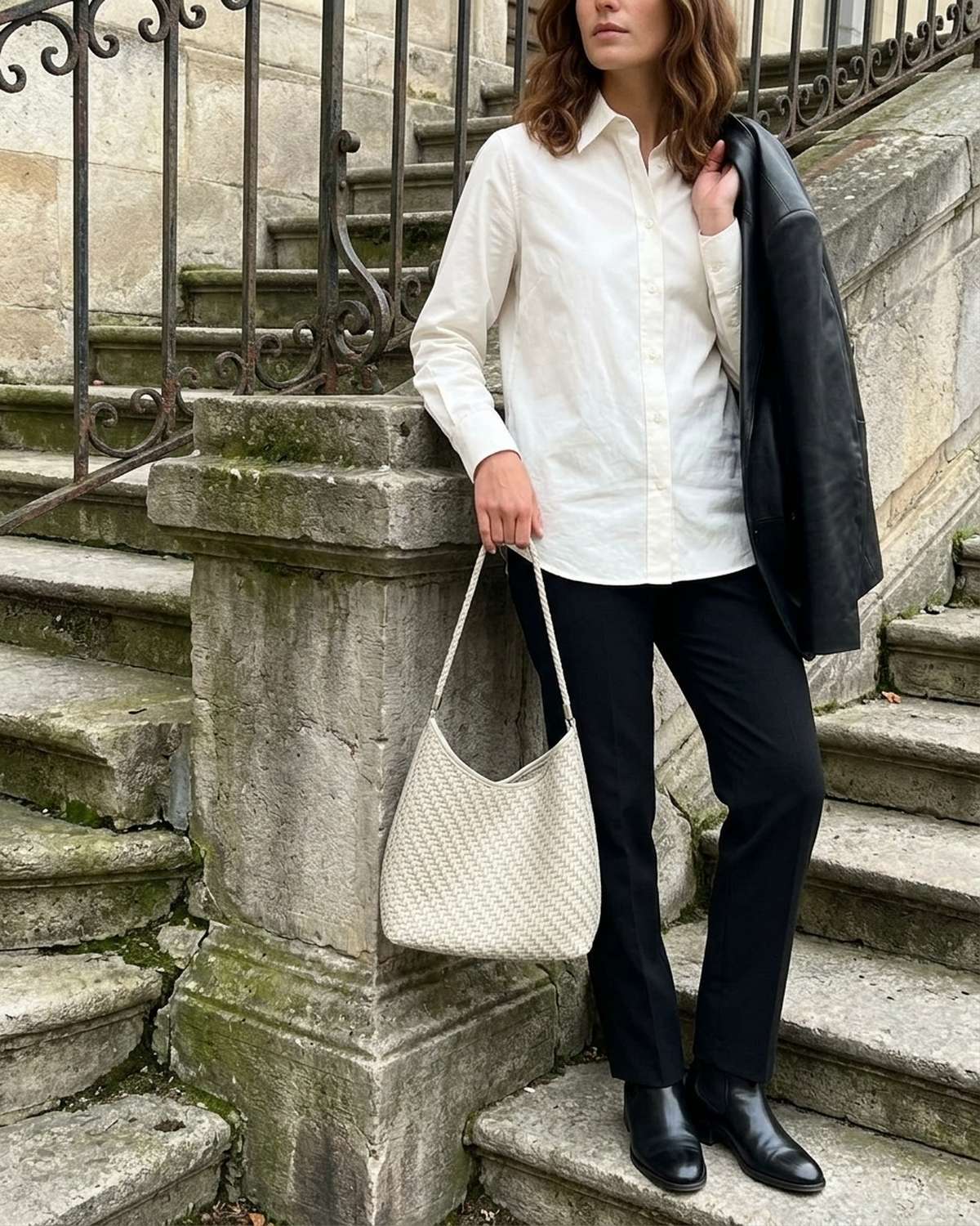 The Woven Leather Shoulder Bag