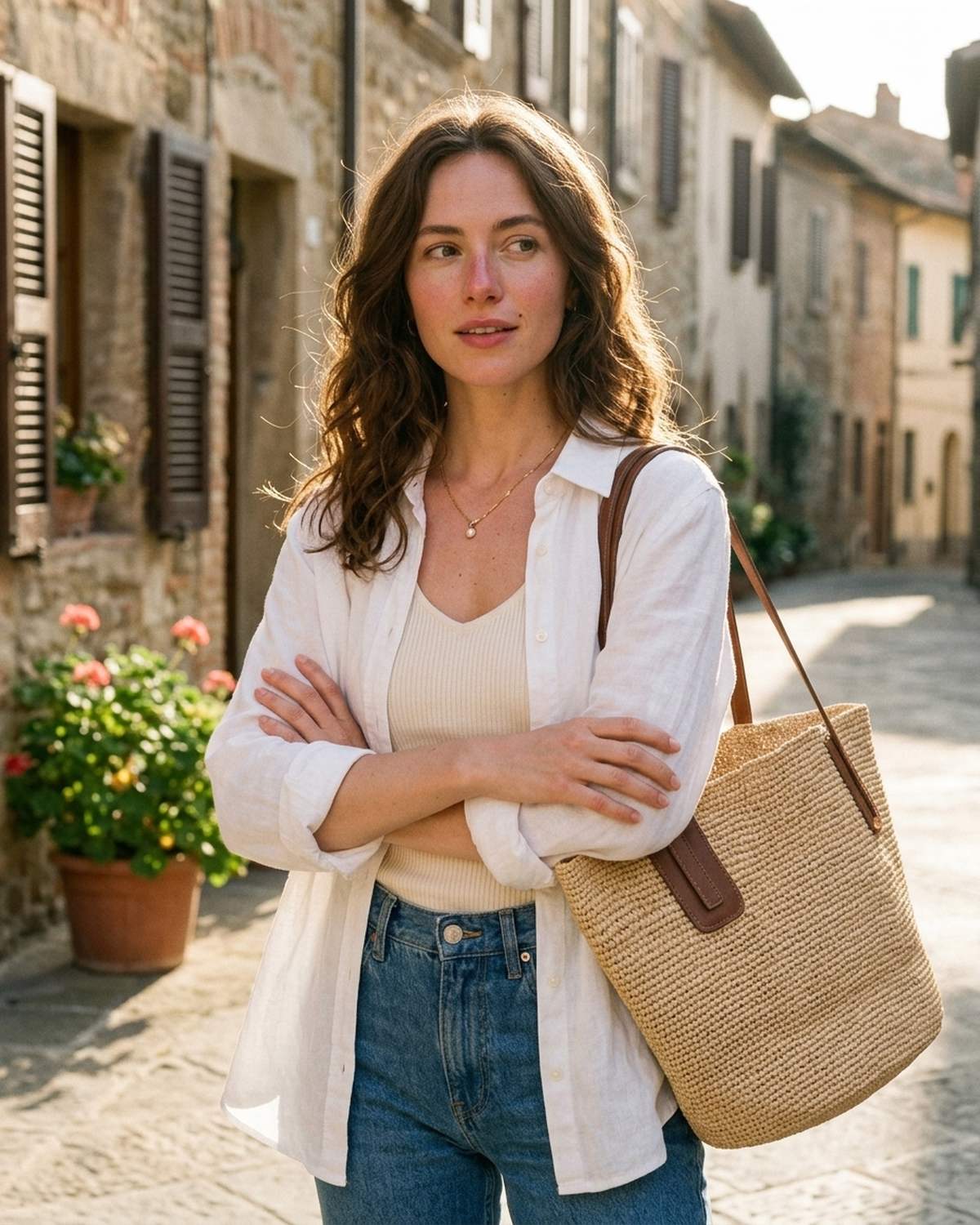 The Portofino Raffia Basket Tote