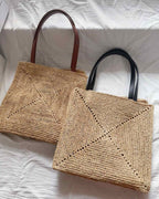 The Grand Market Tote - two strap colors, flat