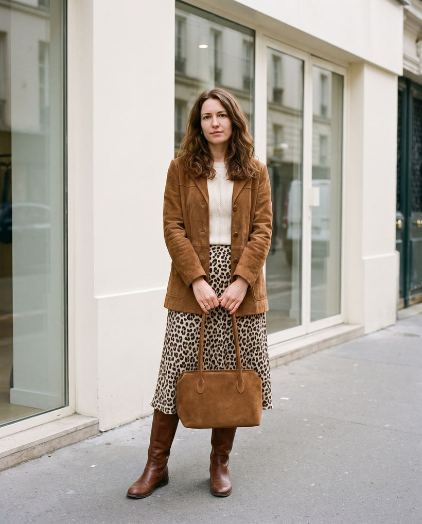 Wildfool The Padova Shoulder Tote in Cognac, styled and worn