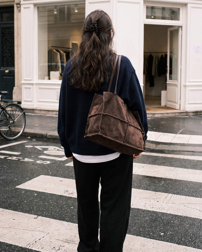 Wildfool The Urbino Patchwork Tote in Mustard, styled and worn