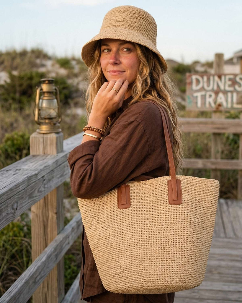 The Portofino Raffia Basket Tote