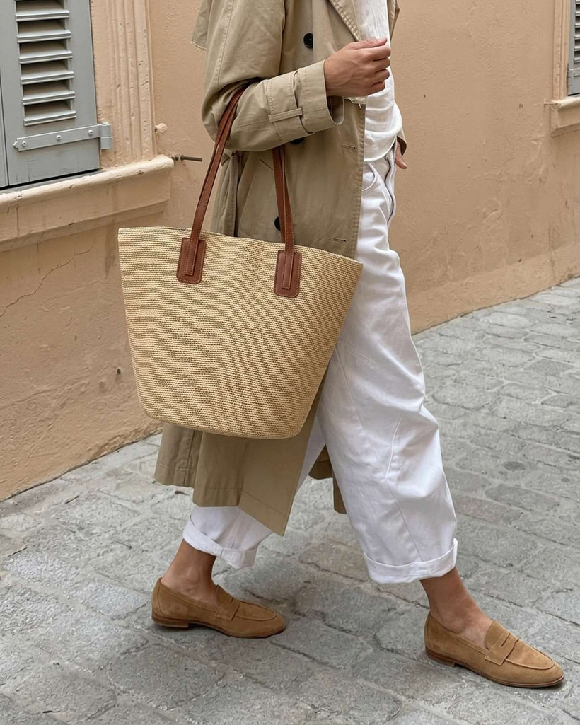 The Portofino Raffia Basket Tote