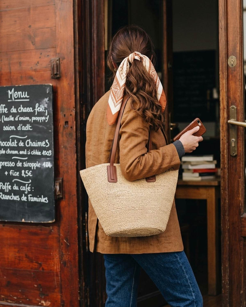 The Portofino Raffia Basket Tote
