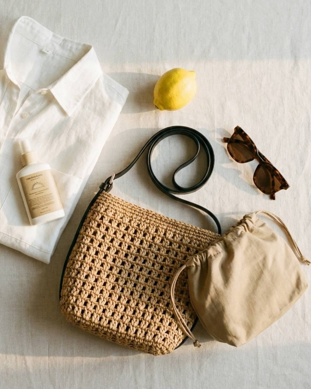 The Camogli Woven Bucket Crossbody