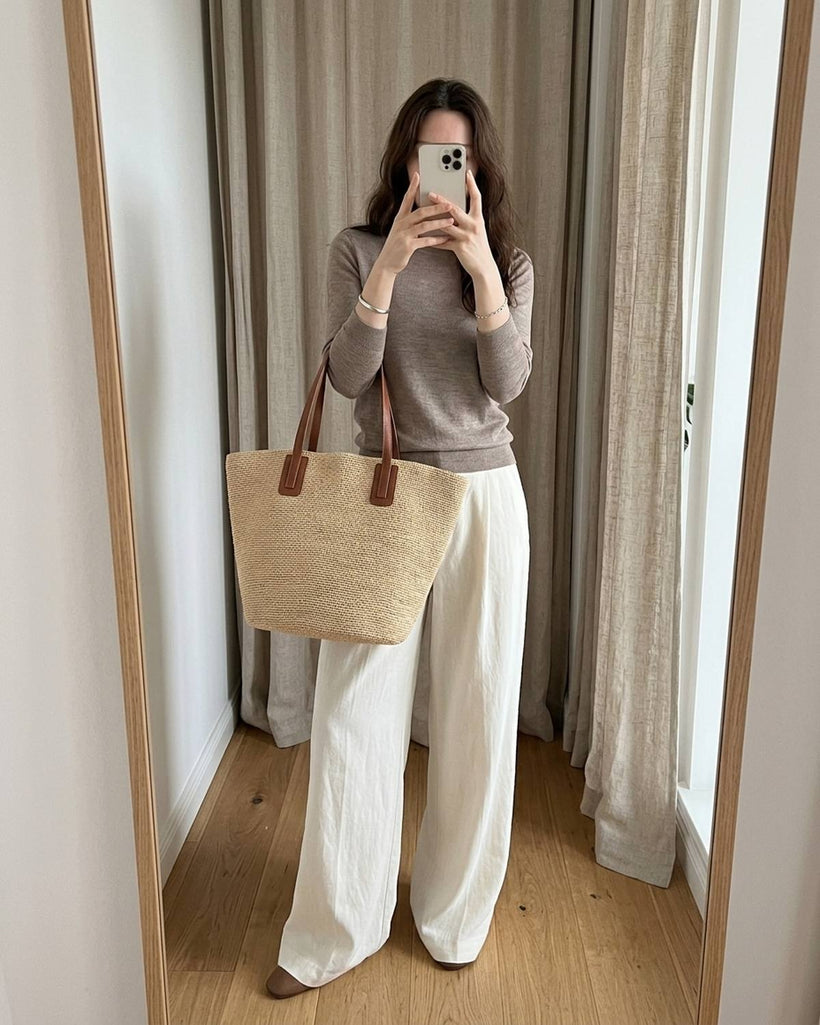 The Portofino Raffia Basket Tote