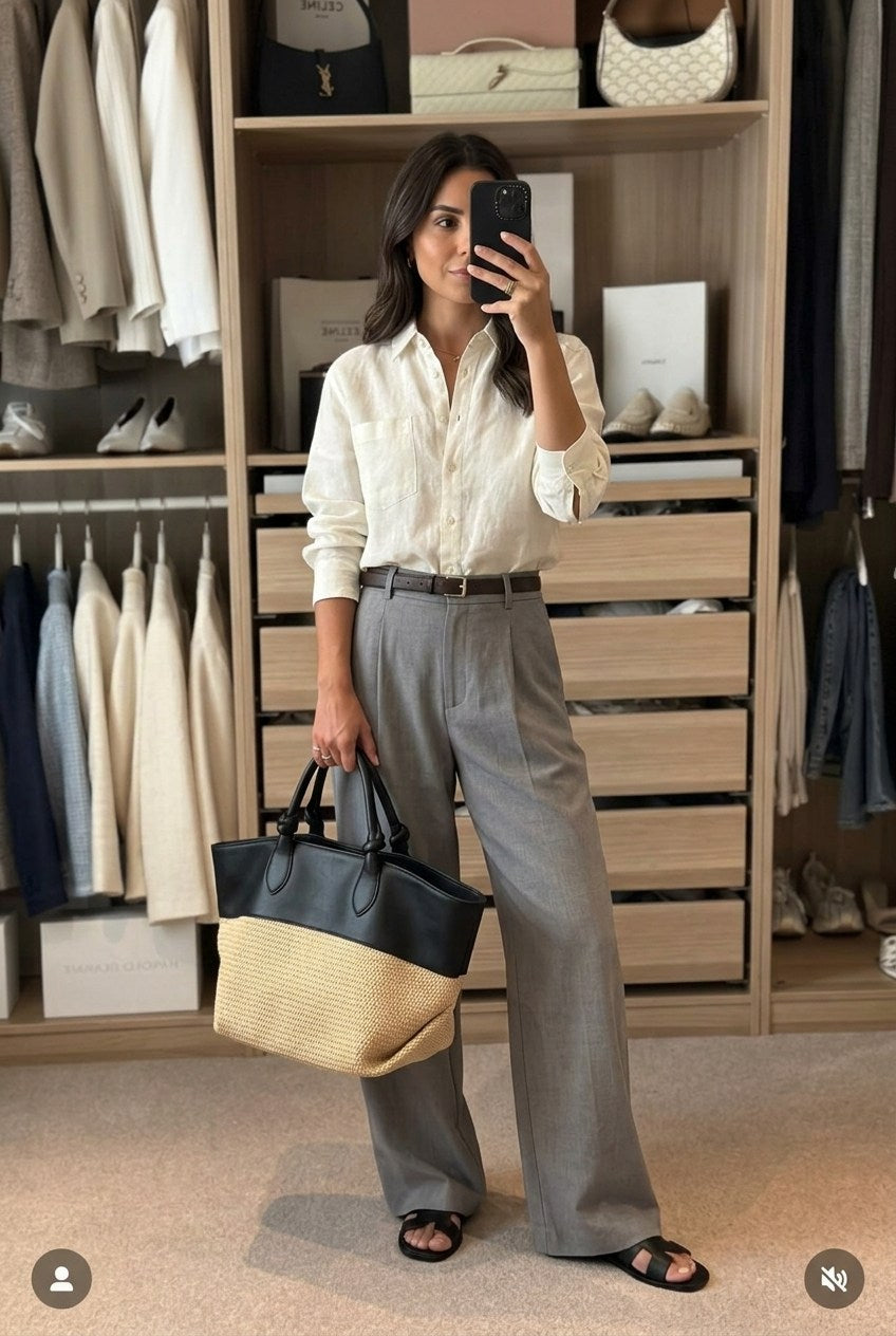 The Colourblock Woven Tote Bag