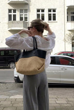 The Colourblock Woven Tote Bag