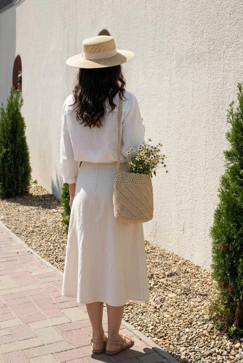 The Scalloped Raffia Bucket Bag