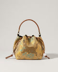 Wildfool The Brocade Bucket Bag in Gilded Tiger — gold silk-blend jacquard drawstring bag