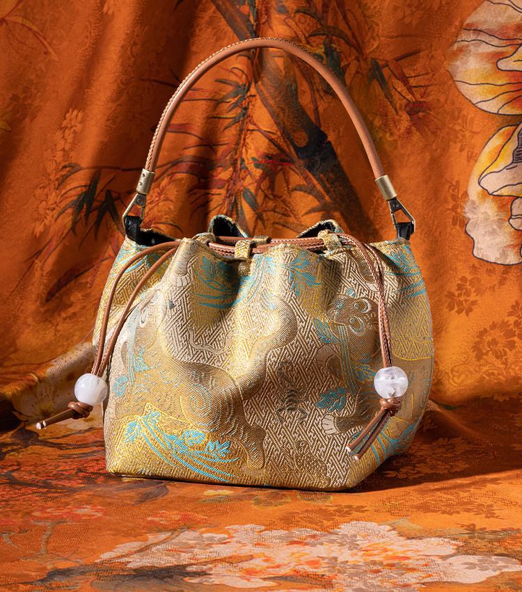 Wildfool The Brocade Bucket Bag — detail view