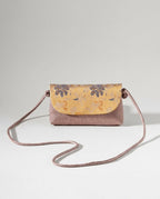 Wildfool The Brocade Flap Crossbody in Blooming Fortune — apricot silk-blend flap crossbody