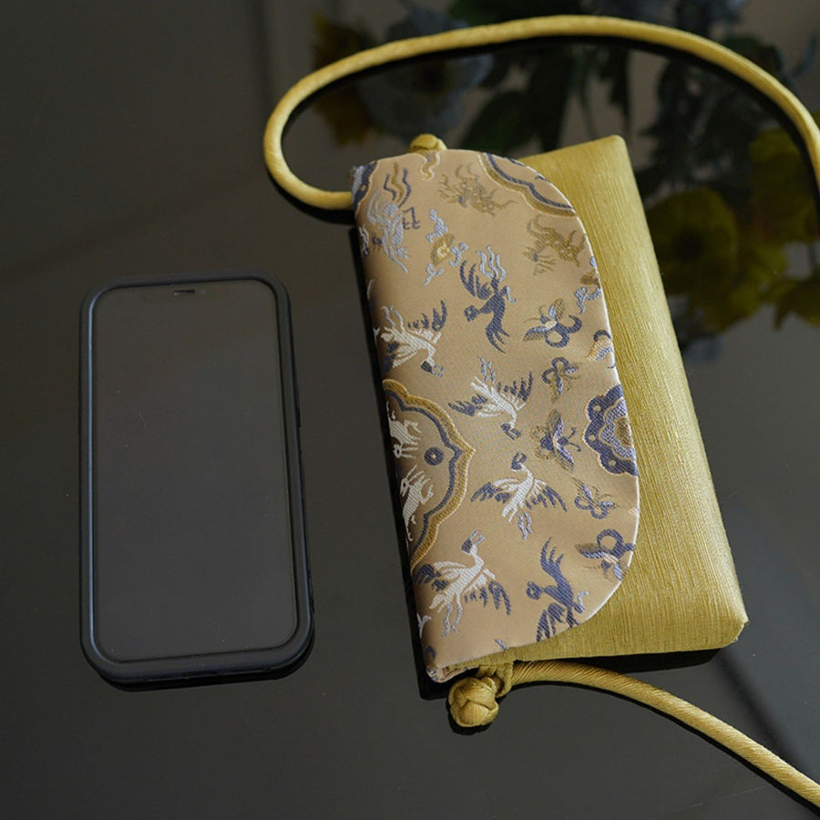 The Brocade Flap Crossbody — Phone-size