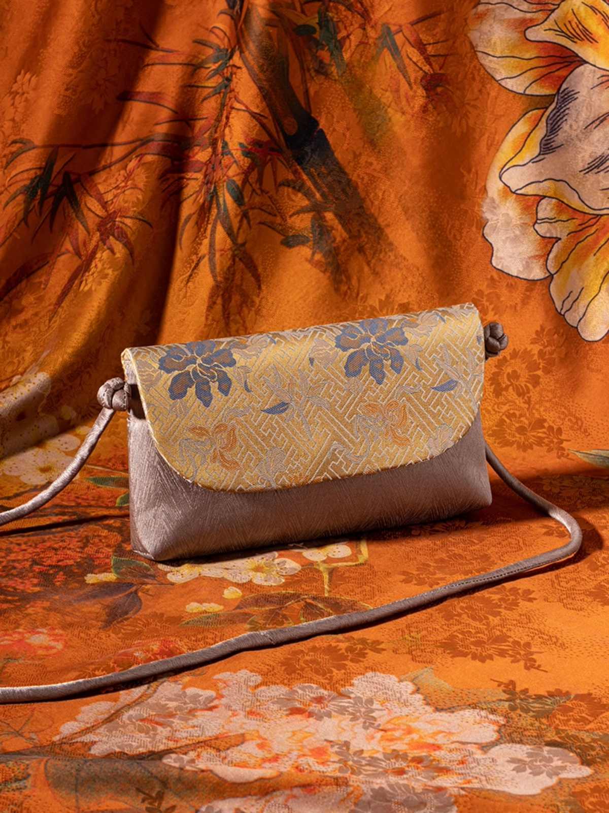 Wildfool The Brocade Flap Crossbody — detail view