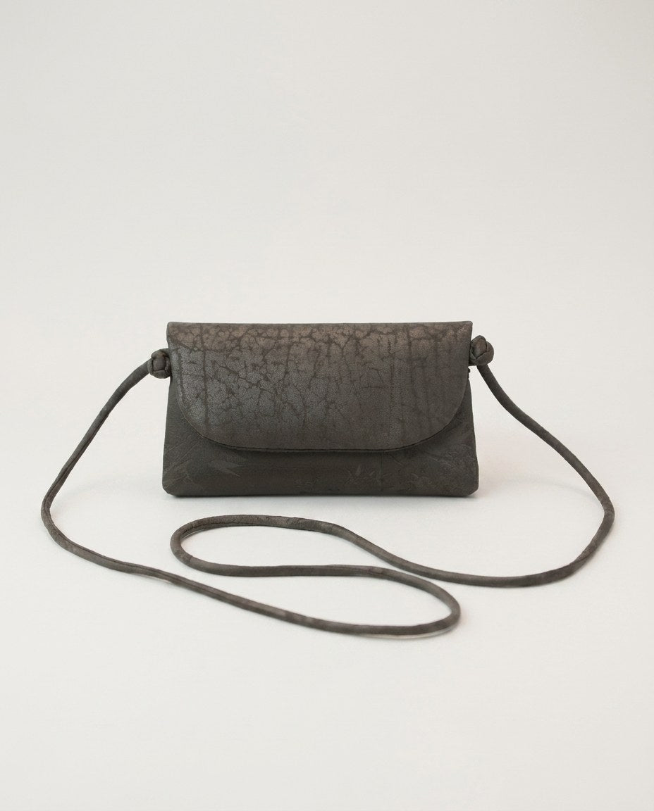 Wildfool The Brocade Flap Crossbody in Cracked Ice — black crackle brocade phone crossbody