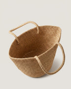 hand woven raffia market tote