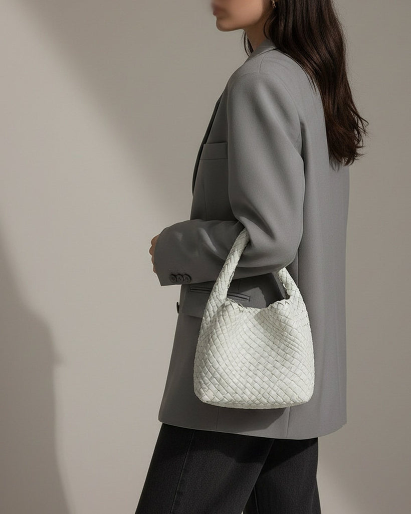 The Basketweave Leather Tote inspired