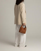 The Basketweave Leather Tote - Brown