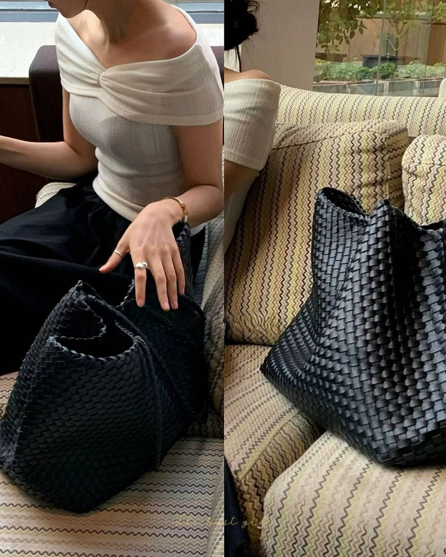 The Olive Leather Tote detail