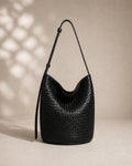 The Cognac Leather Tote - Black