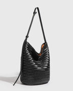 The Cognac Leather Tote - Black
