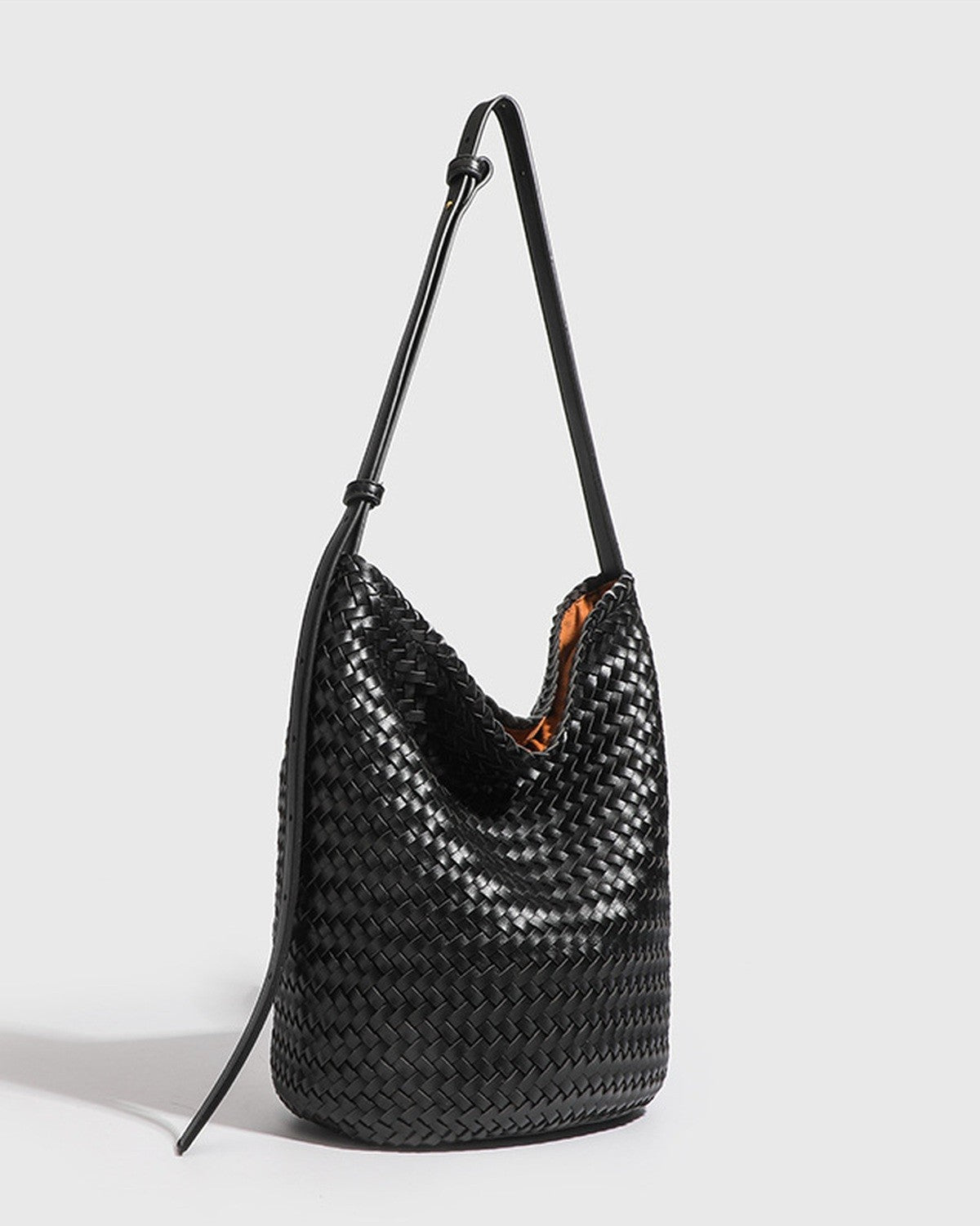 The Cognac Leather Tote - Black