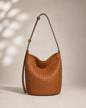 The Lecce Woven Bucket in Cognac