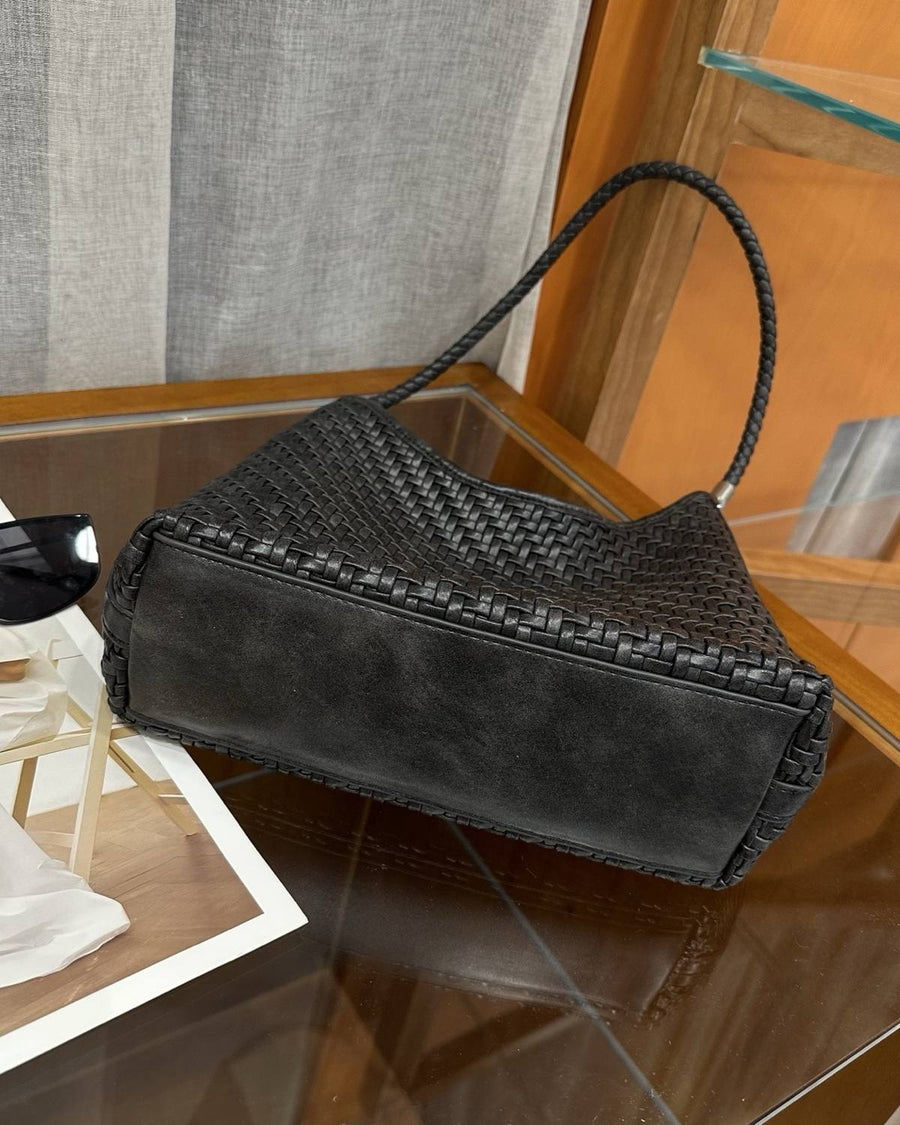 The Sage Woven Leather Bag detail