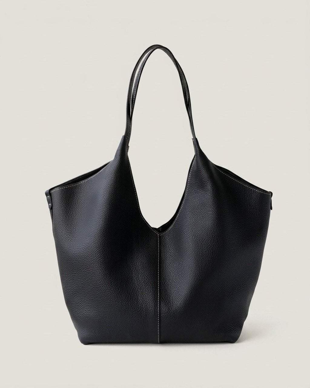 The Bologna Leather Tote — Black · Small