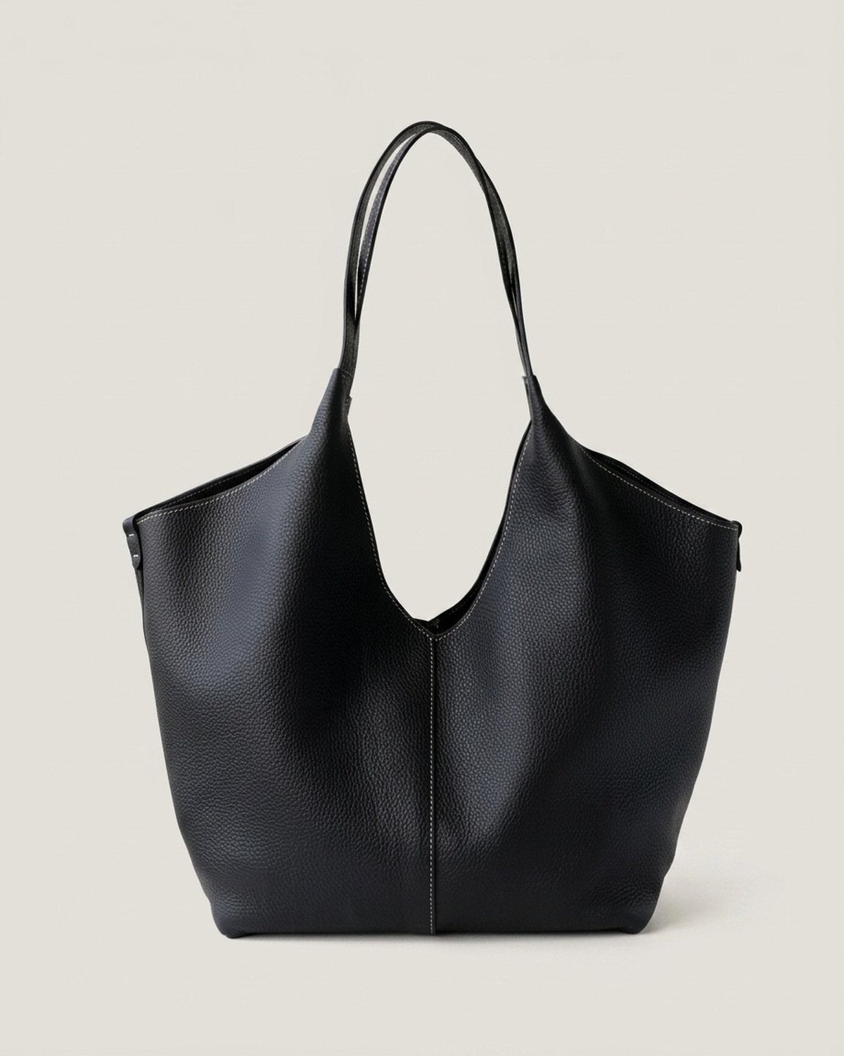 The Bologna Leather Tote — Black · Small