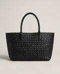 Wildfool The Palermo Woven Tote in Black — hand-woven cowhide market tote