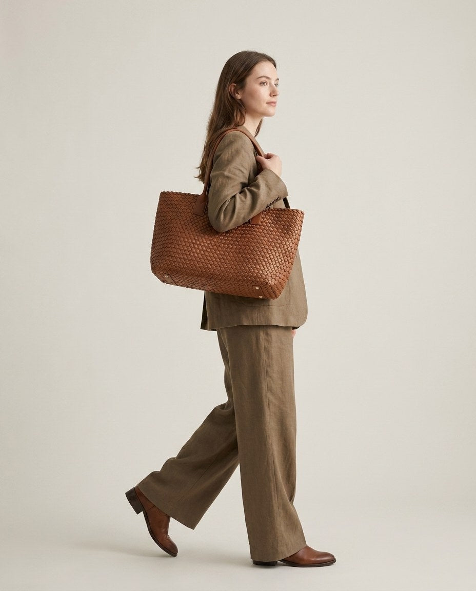 Wildfool The Palermo Woven Tote — detail view