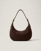 Wildfool The Cassis Crescent Bag in Espresso — matte brushed cowhide underarm bag