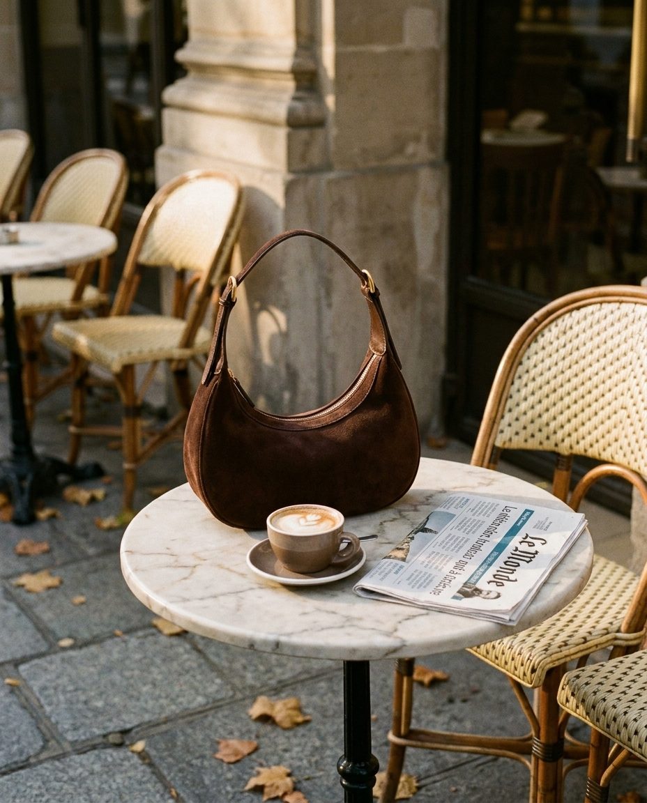 The Cassis Crescent Bag