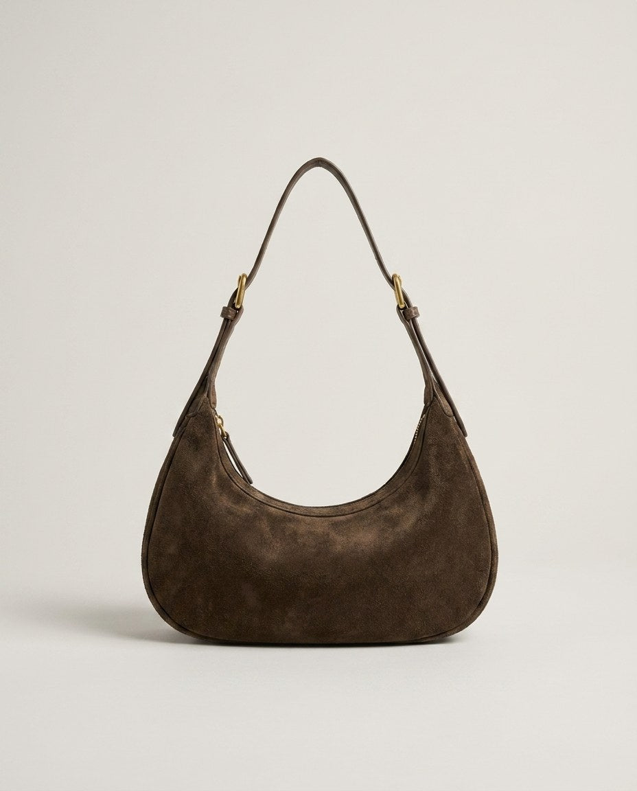 Wildfool The Cassis Crescent Bag in Oliver — olive matte cowhide crescent bag