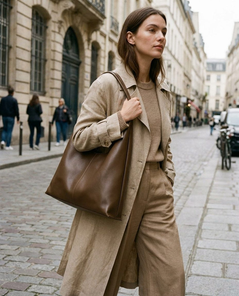 The Como Slouch Tote — worn
