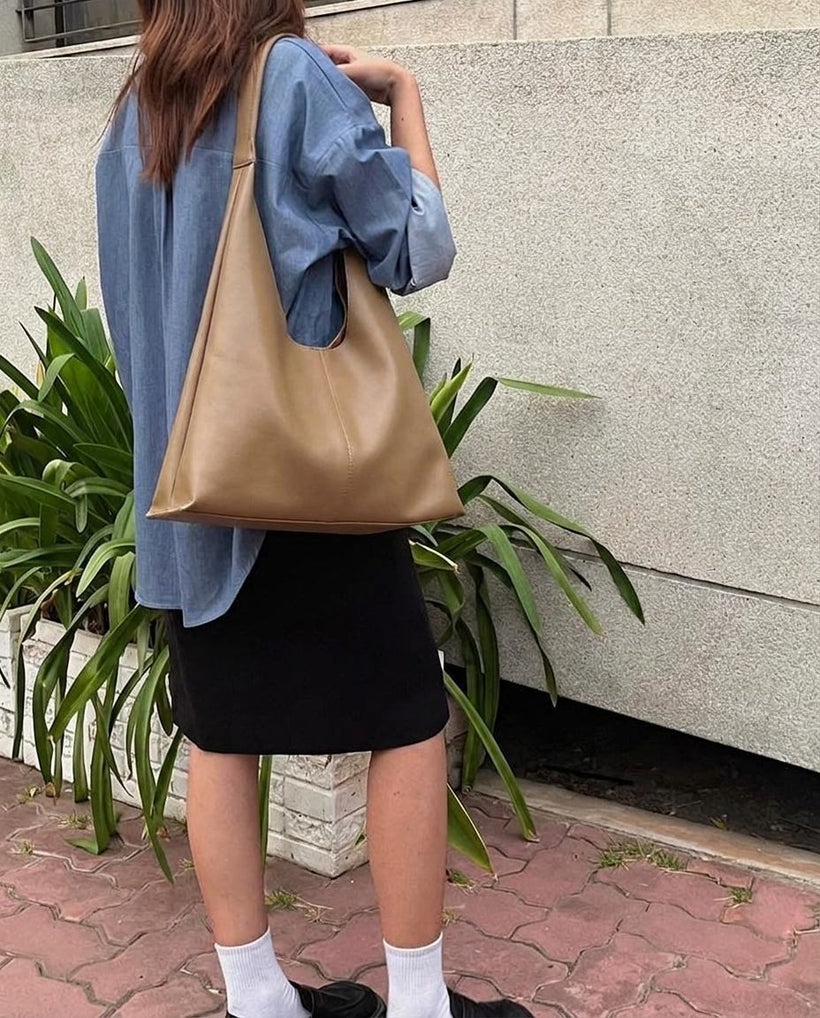 The Como Slouch Tote — worn