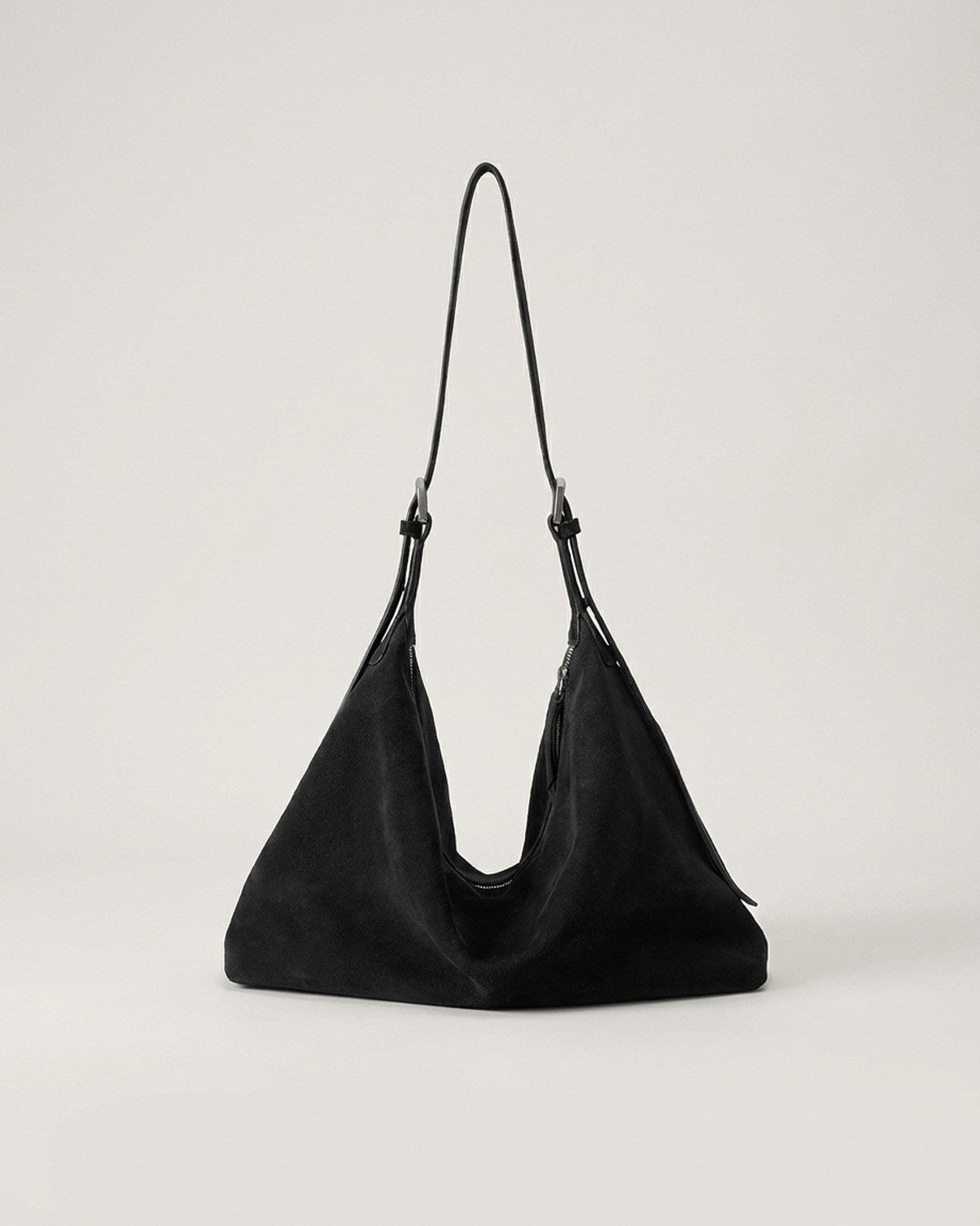 Wildfool The Elba Hobo in Black — black matte nubuck leather hobo bag, antique hardware