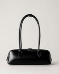 Wildfool The Cannes Baguette Bag in Black — long smooth leather baguette with two slim straps