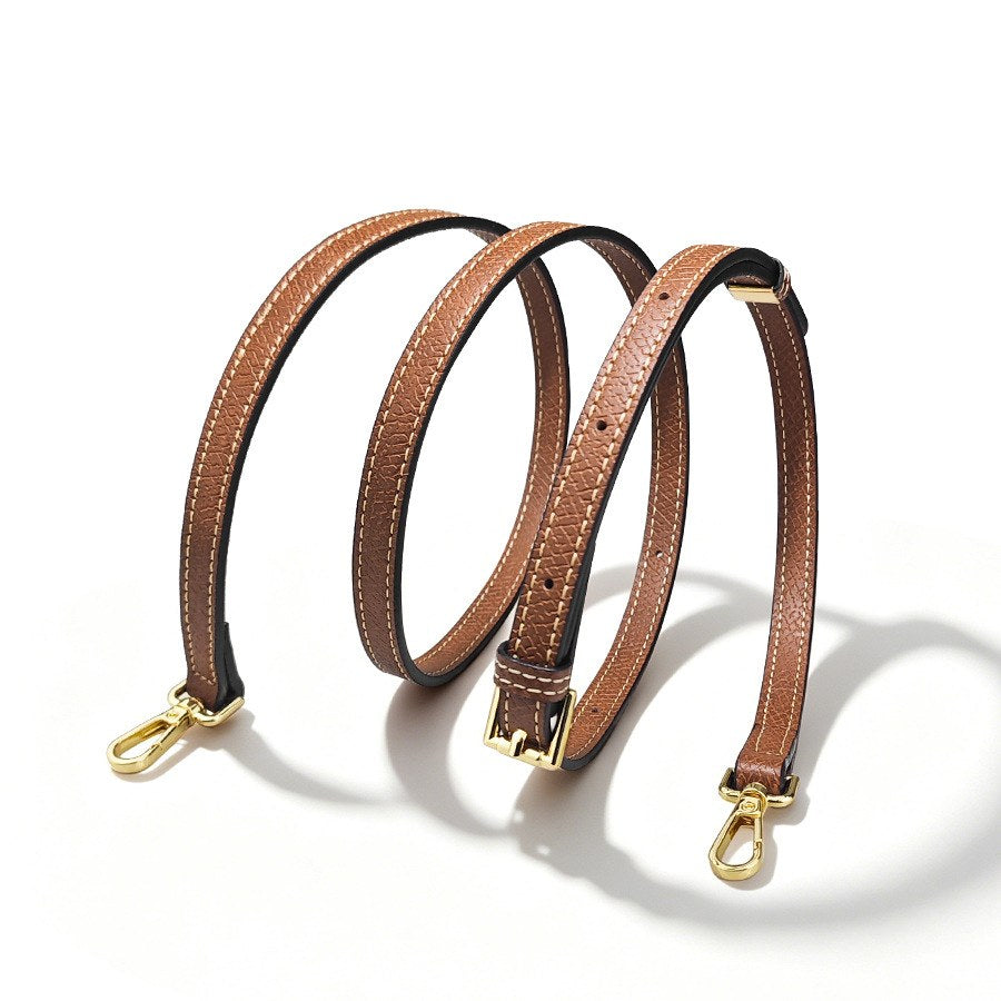 Wildfool The Leather Conversion Strap in Cognac — no-drill crossbody strap kit with brass buckle