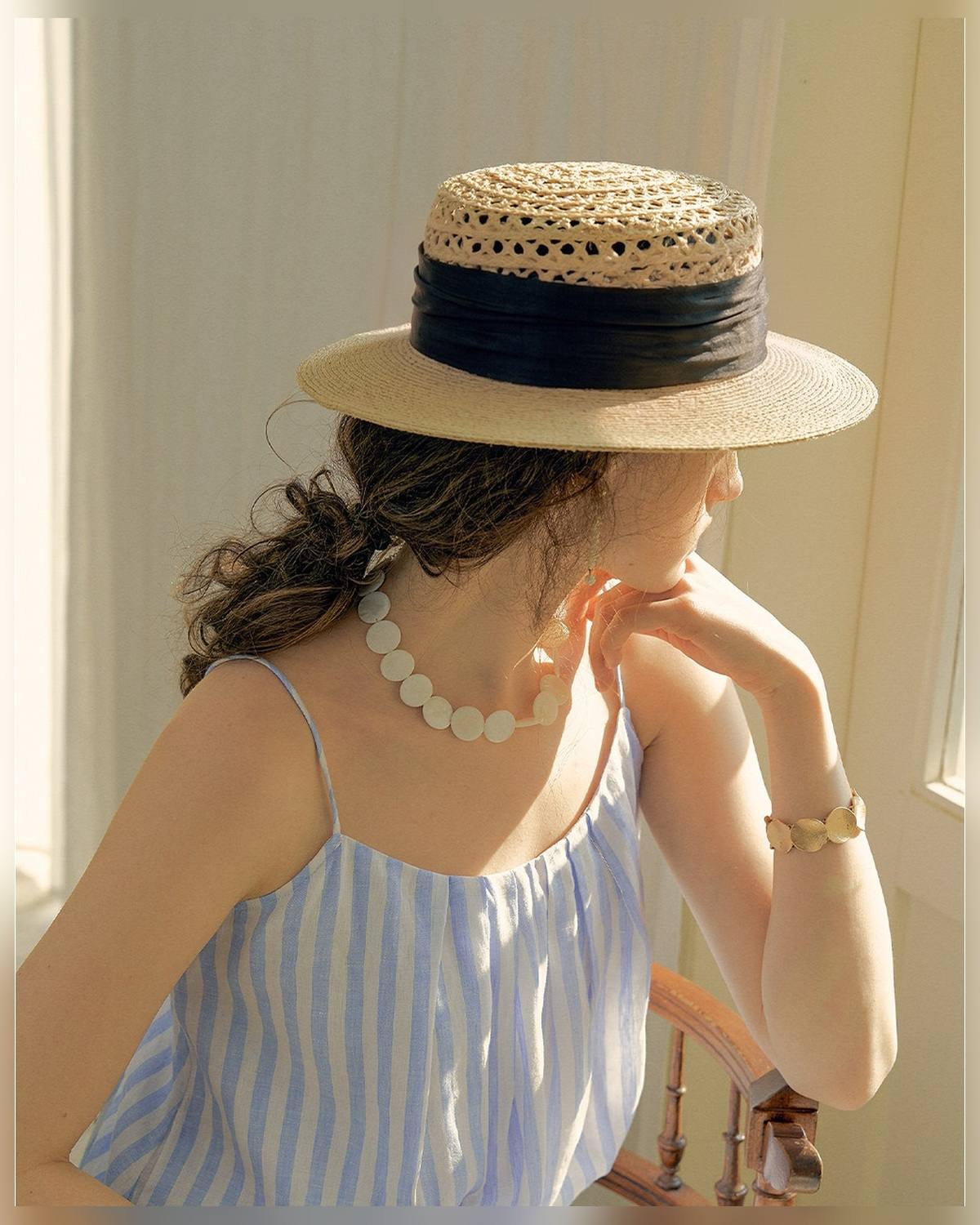 The Ribbon Boater - Black