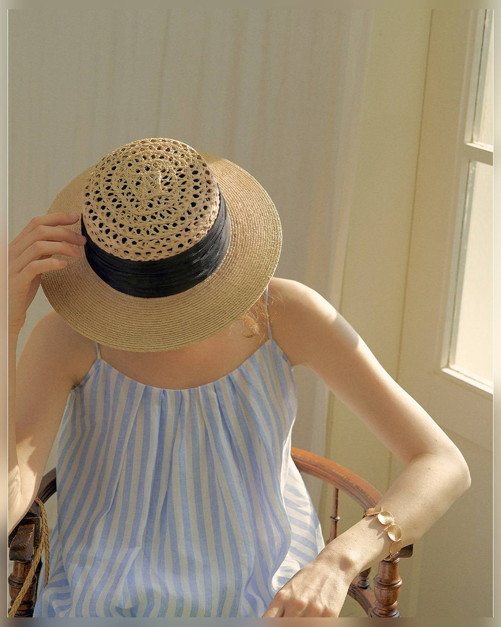 The Ribbon Boater - Black